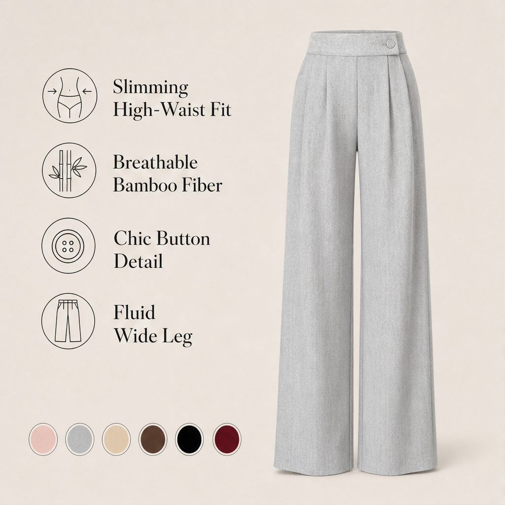Marlowick – High-Waist Wide-Leg Trousers with Slimming Silhouette + 50% OFF features
