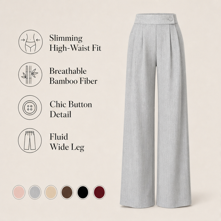 Marlowick – High-Waist Wide-Leg Trousers with Slimming Silhouette + 50% OFF features