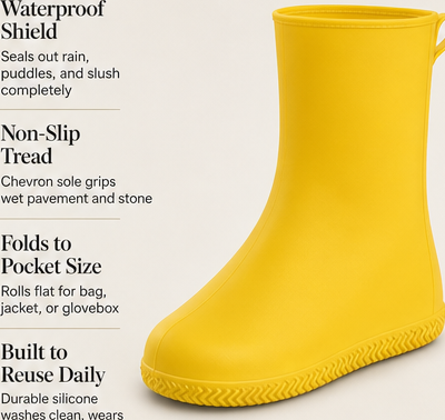 Traxel – Waterproof Anti-Slip Foldable Shoe Covers + 50% OFF features