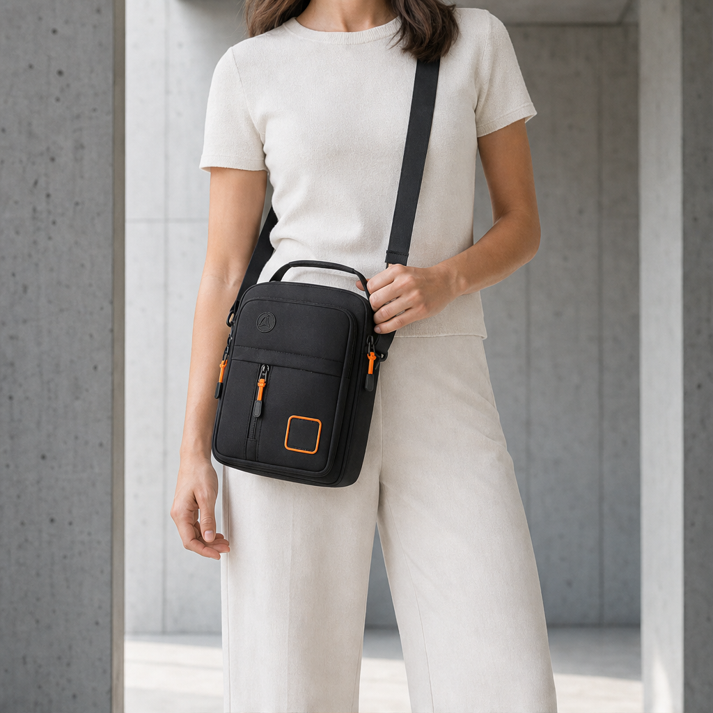 Cargova – Water-Resistant Multi-Pocket Oxford Crossbody Shoulder Bag + 50% OFF Black
