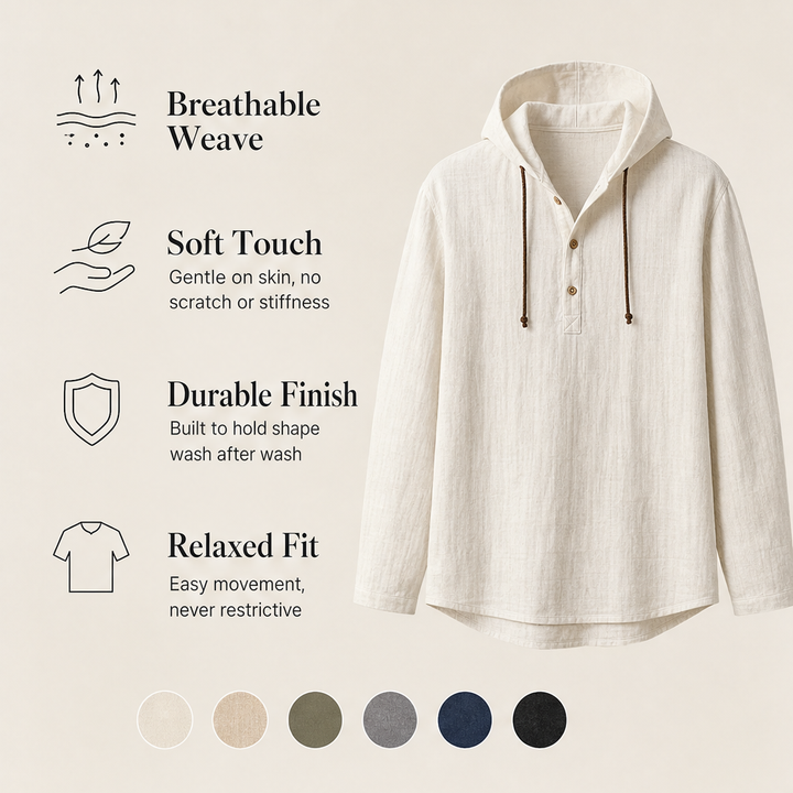 Saltwick – Breathable Hooded Shirt with Adjustable Drawstring for Men + 50% OFF features