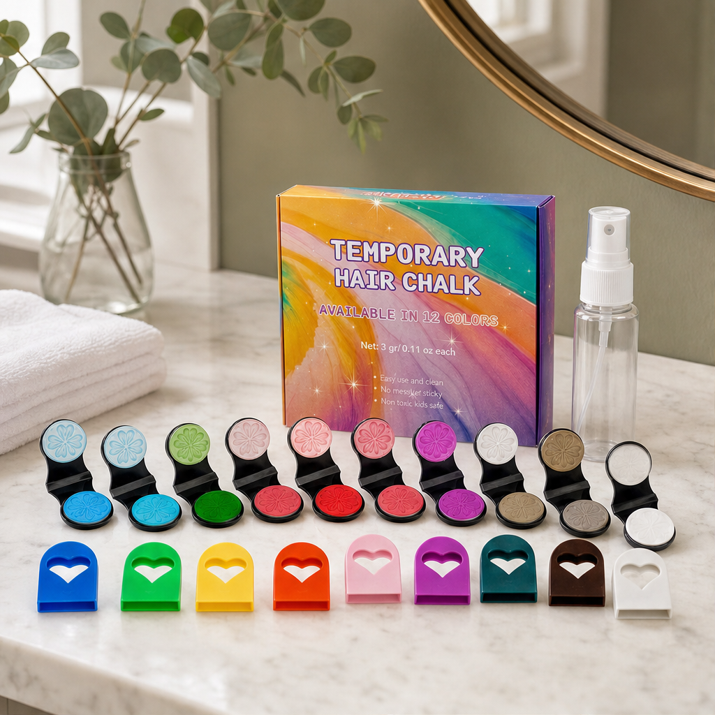 Chalklet – 12-Color Clamp-On Temporary Hair Chalk Set + 50% OFF lifestyle