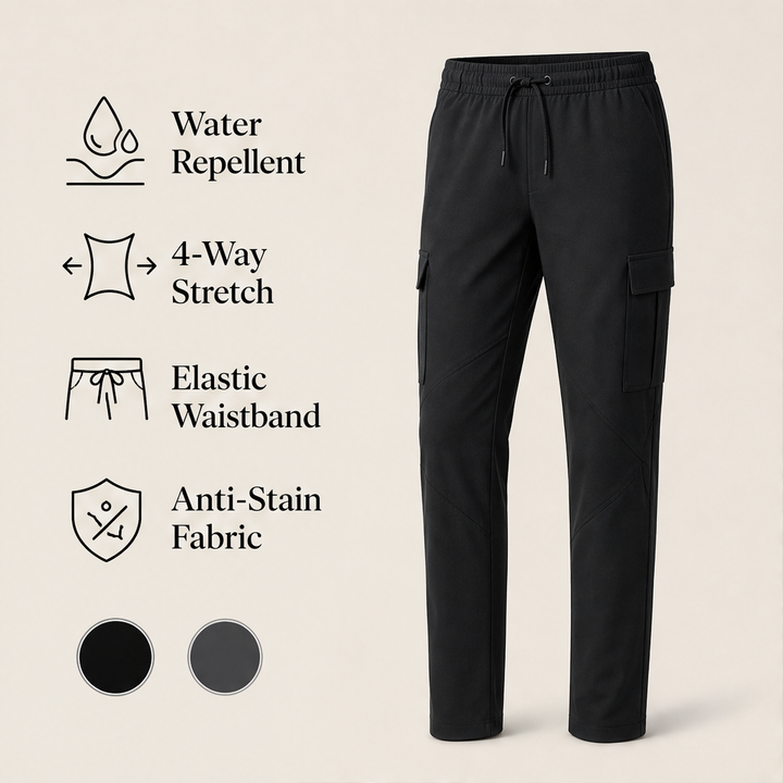 Fluxwear – Ultra-Stretch Water-Repellent Cargo Pants + 50% OFF features