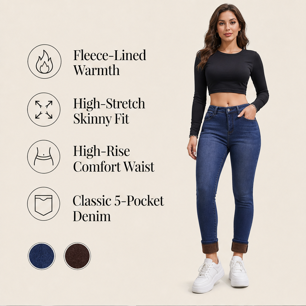 Thermayne – Plush-Lined High-Stretch Skinny Jeans + 50% OFF features