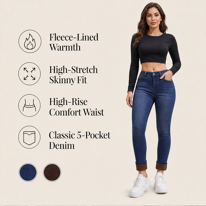 Thermayne – Plush-Lined High-Stretch Skinny Jeans + 50% OFF features