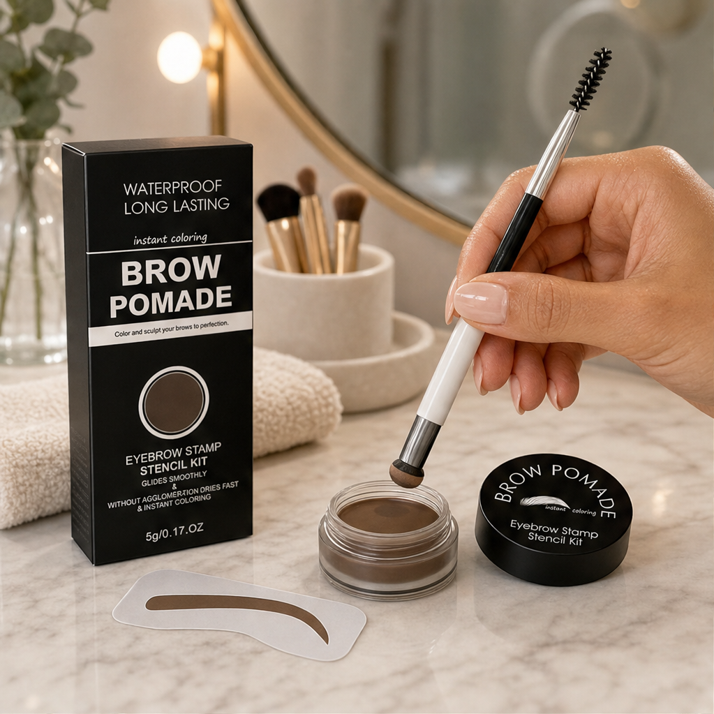 Archella – Waterproof Matte Brow Pomade Stamp Kit with 10 Reusable Templates + BUY 1 + PICK 1 FREE COLOR lifestyle