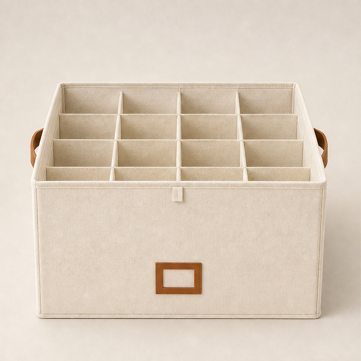 StowArbor – 16-Compartment Clear-Top Shoe Organizer + 50% OFF Beige