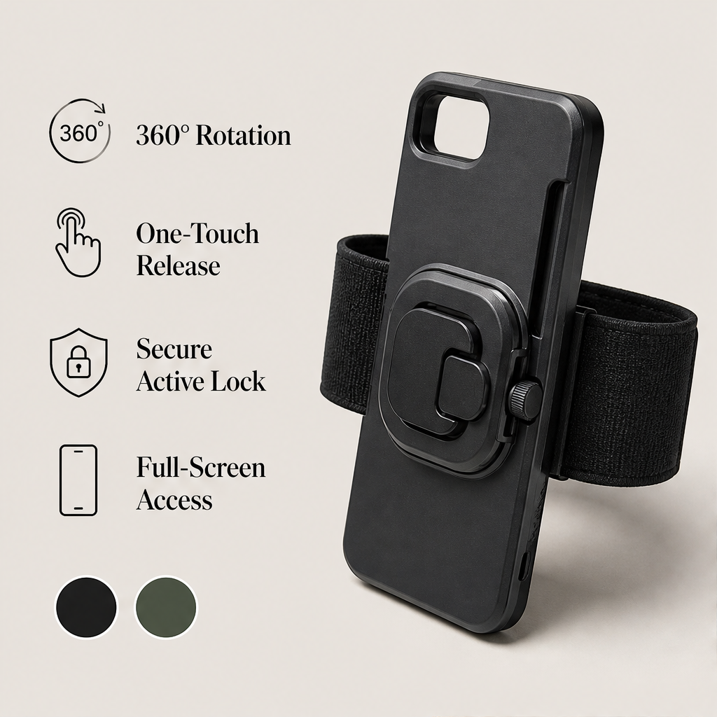 Pivotgrip – 360° Rotating, Snap-Off Wrist &amp; Arm Phone Holder + 50% OFF features