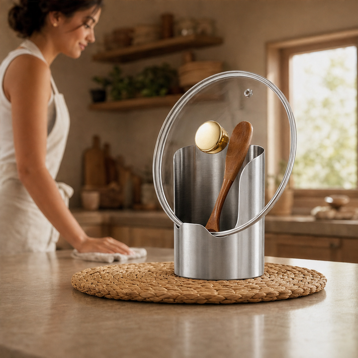 Sterling Perch – Stainless Steel Pot Lid &amp; Utensil Organizer + 50% OFF lifestyle