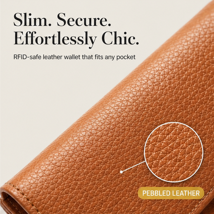 Pocketleigh – RFID-Blocking Pebbled Leather Card Holder with Key Ring + 50% OFF features