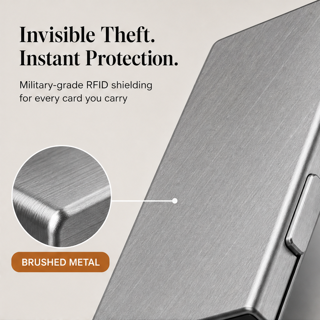 Shieldwick – RFID-Blocking Stainless Steel Card Holder + 50% OFF features