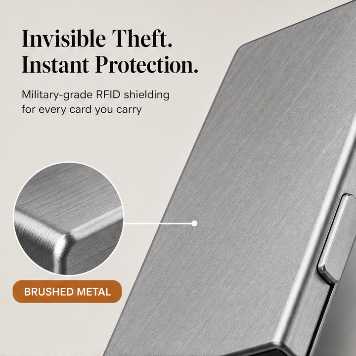 Shieldwick – RFID-Blocking Stainless Steel Card Holder + 50% OFF features
