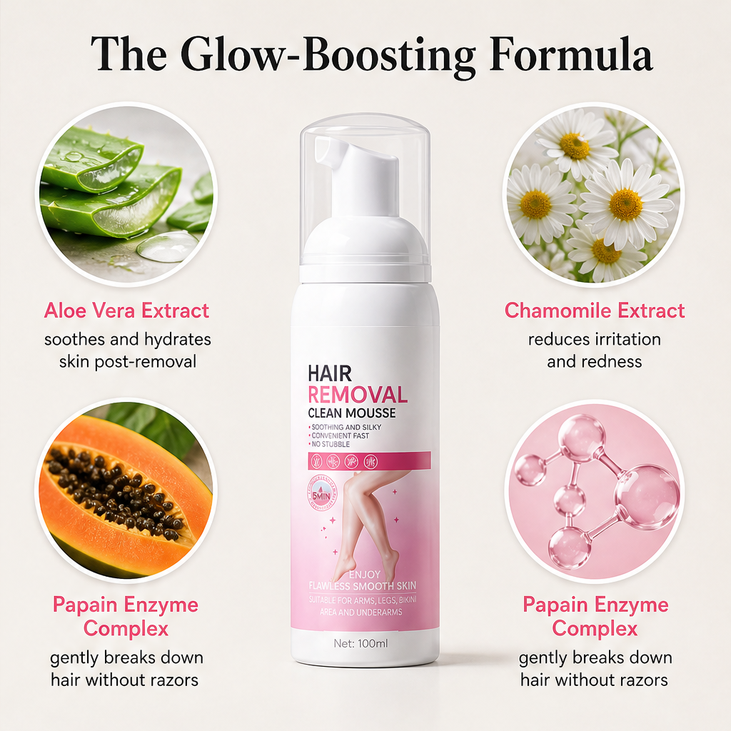 Velvao – Fast-Acting No-Stubble Hair Removal Mousse + 1+1 FREE detail
