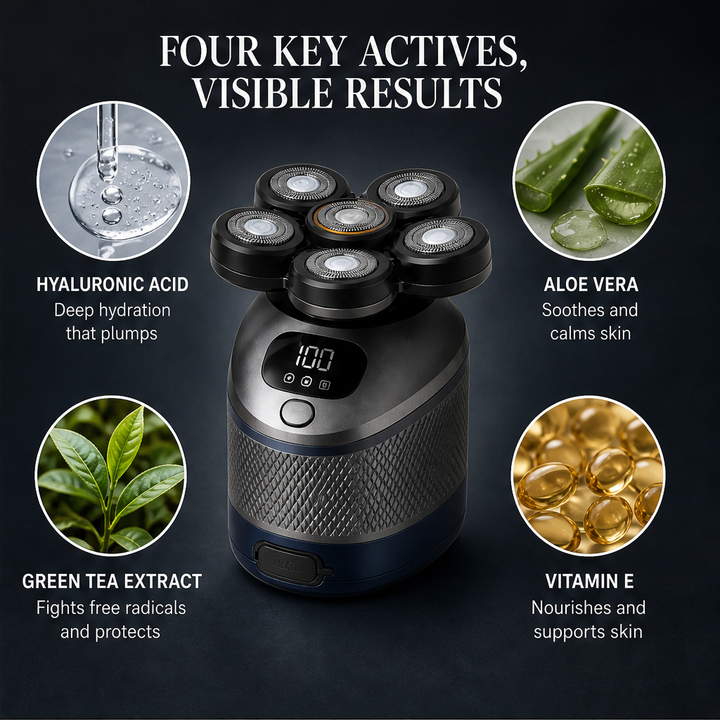 Shearlon – 6-Blade Floating Head Rechargeable Head Shaver + 50% OFF detail