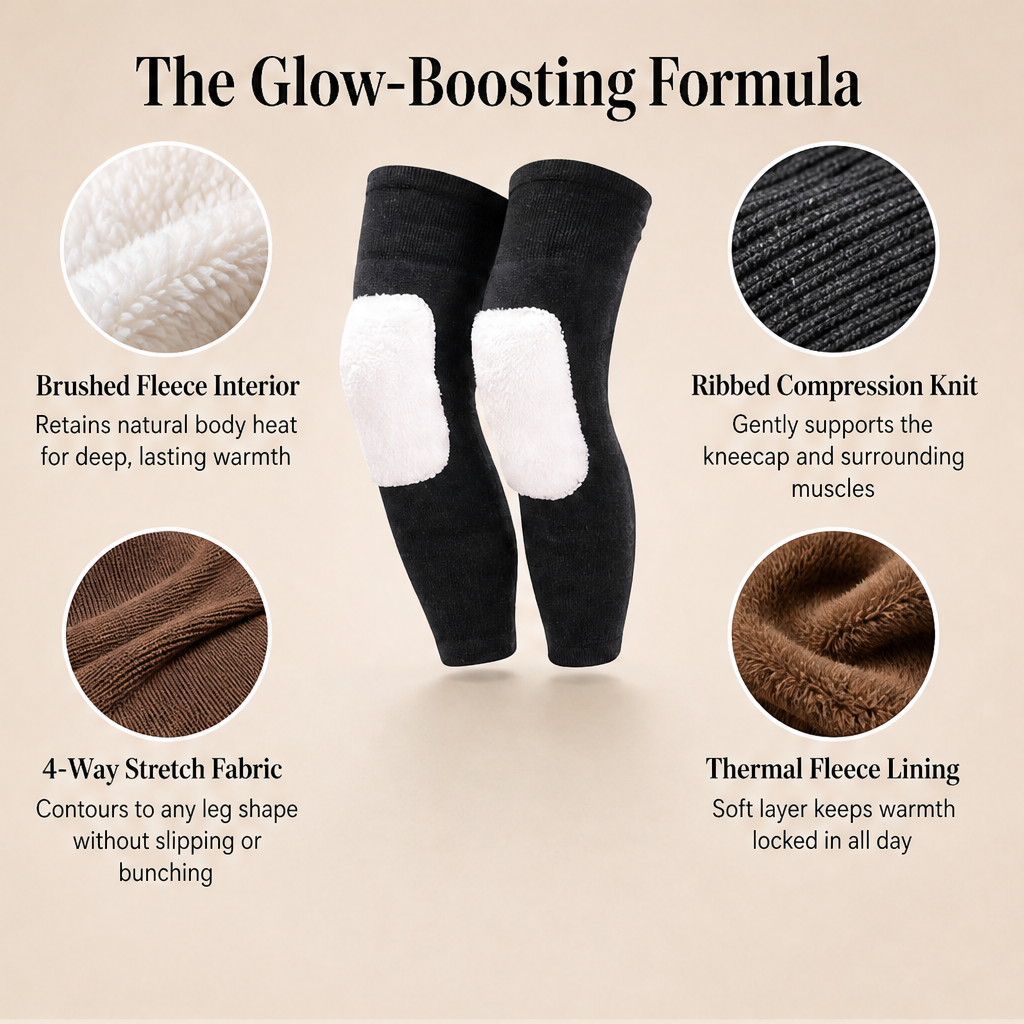 Warmglide – Fleece-Lined Thermal Compression Knee Sleeves + 50% OFF detail