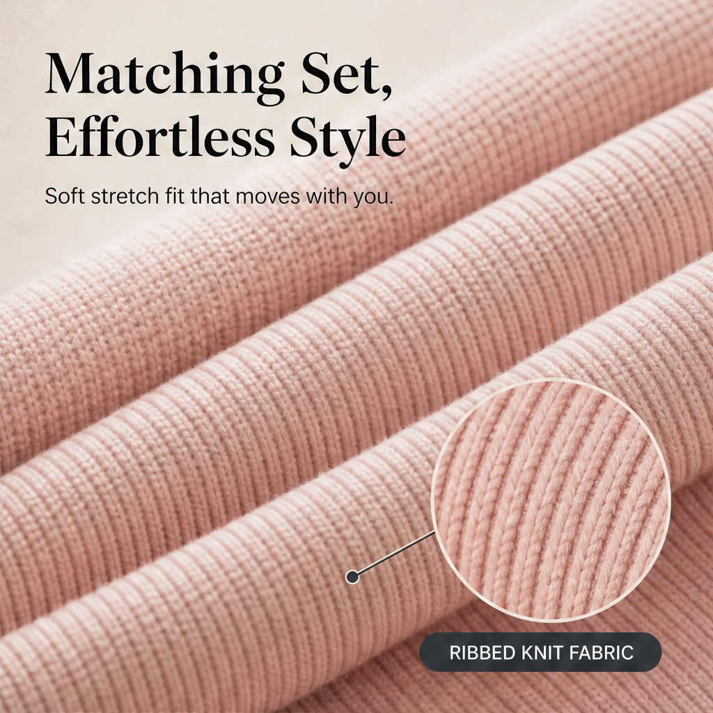 Ambrette – Ribbed Bodycon Dress &amp; Cropped Jacket Two-Piece Set + 50% OFF features
