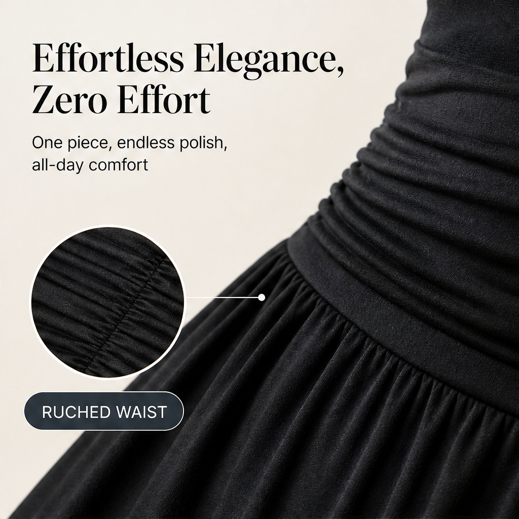Verawide – Square-Neck Ruched-Waist Wide-Leg Jumpsuit + 50% OFF features