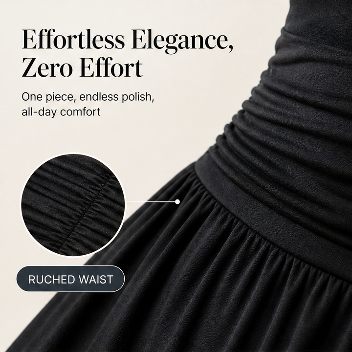 Verawide – Square-Neck Ruched-Waist Wide-Leg Jumpsuit + 50% OFF features