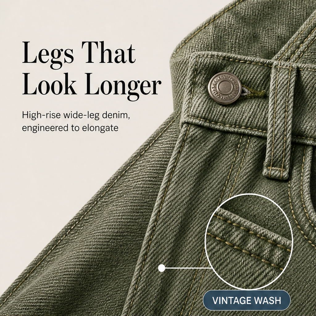 Lindenwash – Leg-Lengthening High-Rise Wide-Leg Jeans + 50% OFF features