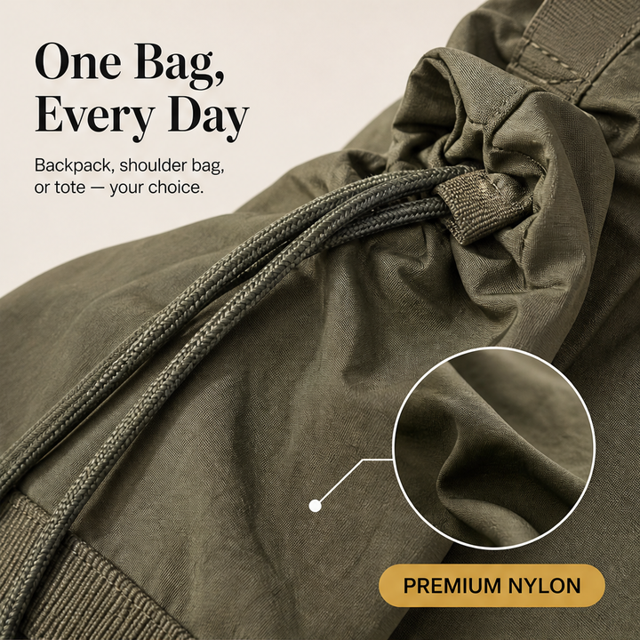 Rovena – 3-Way Convertible Drawstring Tote Backpack + 50% OFF features