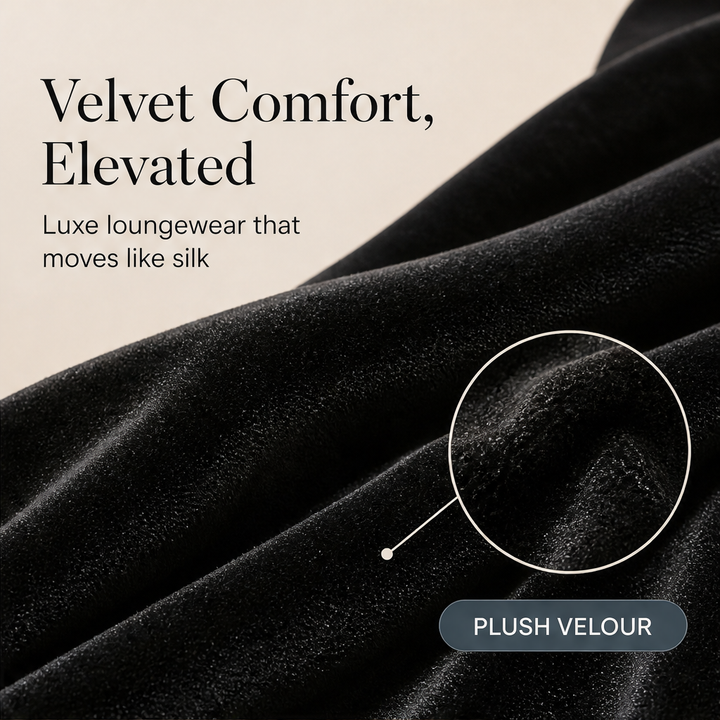 Velourin – Wide-Leg Velour Two-Piece Loungewear Set + 50% OFF features