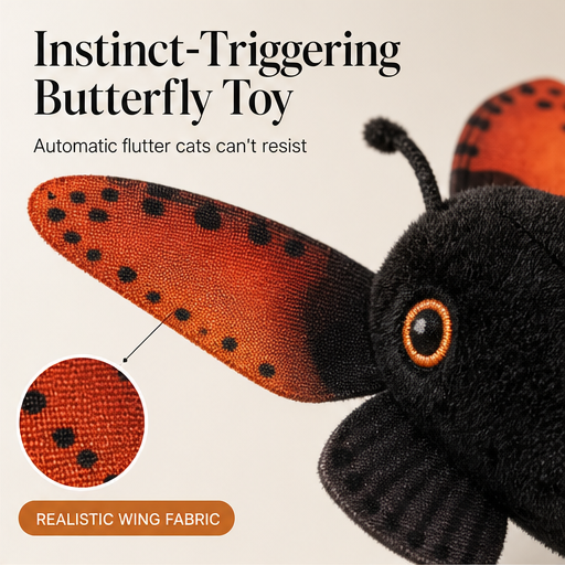 Flutterbeau – Auto-Flutter Sensor Butterfly Interactive Cat Toy + 50% OFF features
