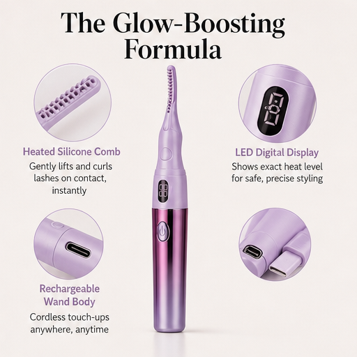 Curlique – Heated LED Display Rechargeable Eyelash Curler detail