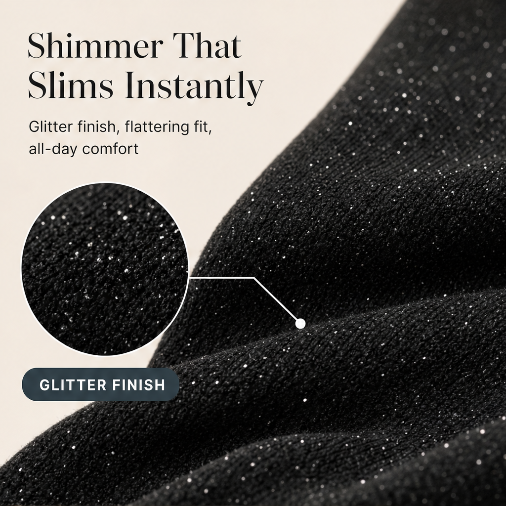 Glimmerwick – Sparkling High-Waist Straight-Leg Pants + 50% OFF features