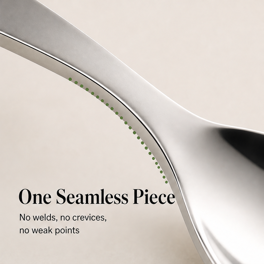 Silvane – Mirror-Polished 316L Steel Long-Handle Dessert Spoon + 50% OFF detail