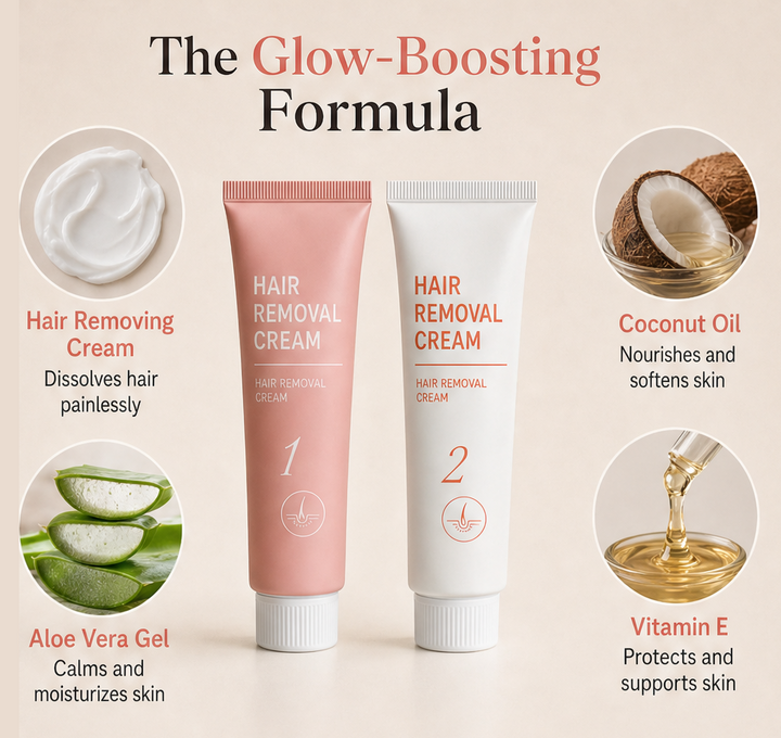 Velmora – Painless Hair Removal Cream &amp; Soothing Gel Kit + 1+1 FREE detail