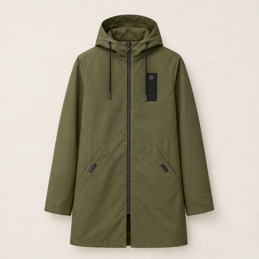 Marlowick – Water-Repellent Hooded Mid-Length Coat + 50% OFF Olive
