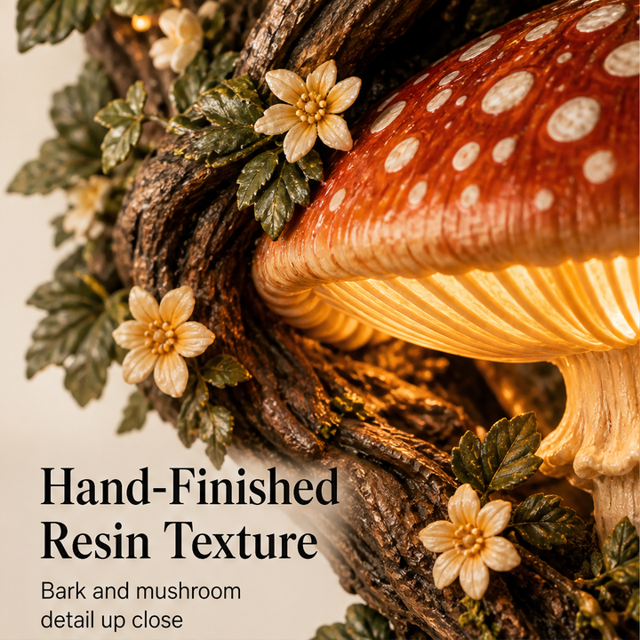 Thistlemoor – Hand-Sculpted Glowing Fairy Mushroom Wall Light + 50% OFF detail