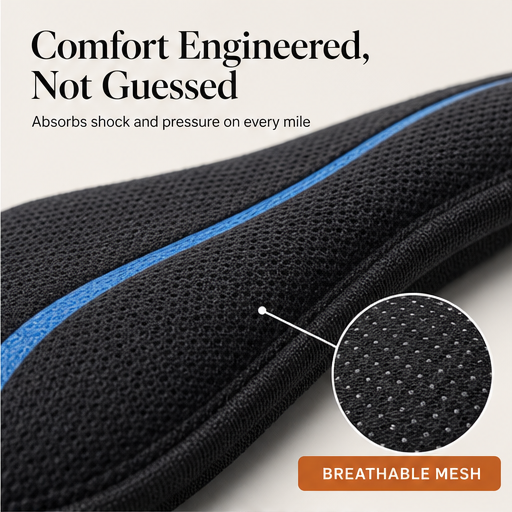 CushRide – Shock-Absorbing Gel Bike Saddle Cover features