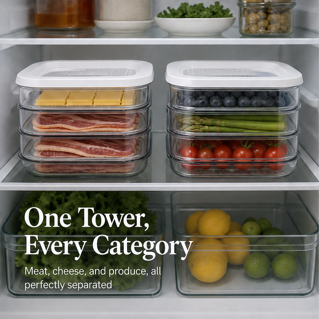 Stackwell – Airtight Stacking Fridge Storage Containers with Lid + 50% OFF detail