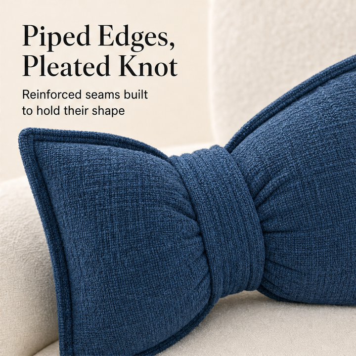 Bowveille – Sculptural Chenille Bow Throw Pillow with Insert + 50% OFF detail