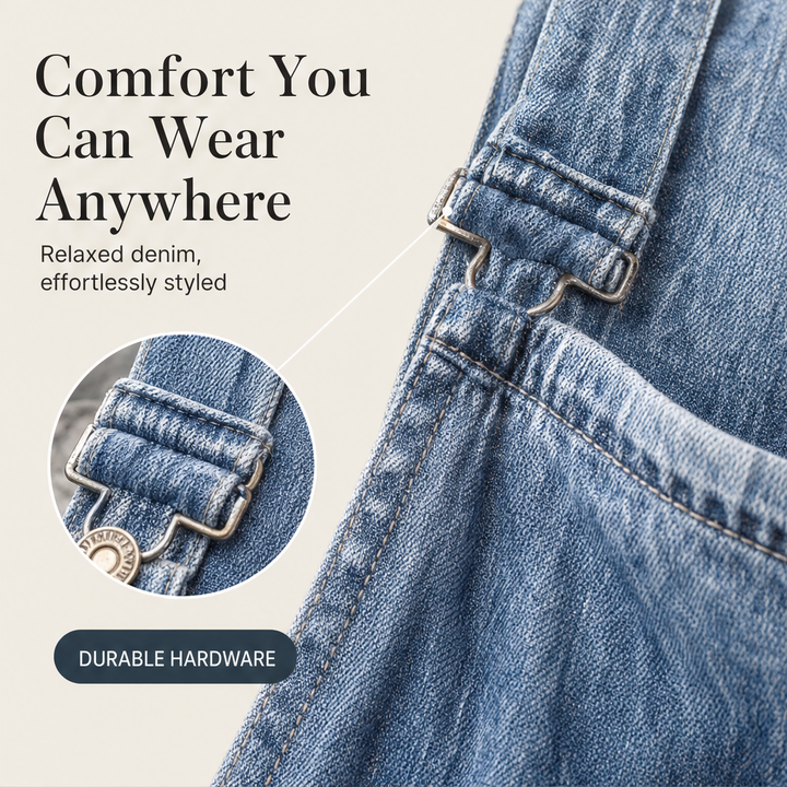 Wanderloom – Oversized Adjustable-Strap Washed Denim Overalls + 50% OFF features
