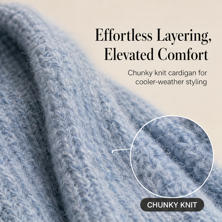 Fernloom – Oversized Chunky Knit Long Cardigan Coat + 50% OFF features