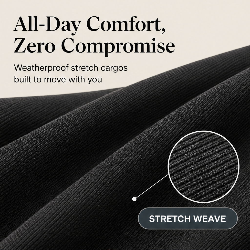 Fluxwear – Ultra-Stretch Water-Repellent Cargo Pants + 50% OFF features