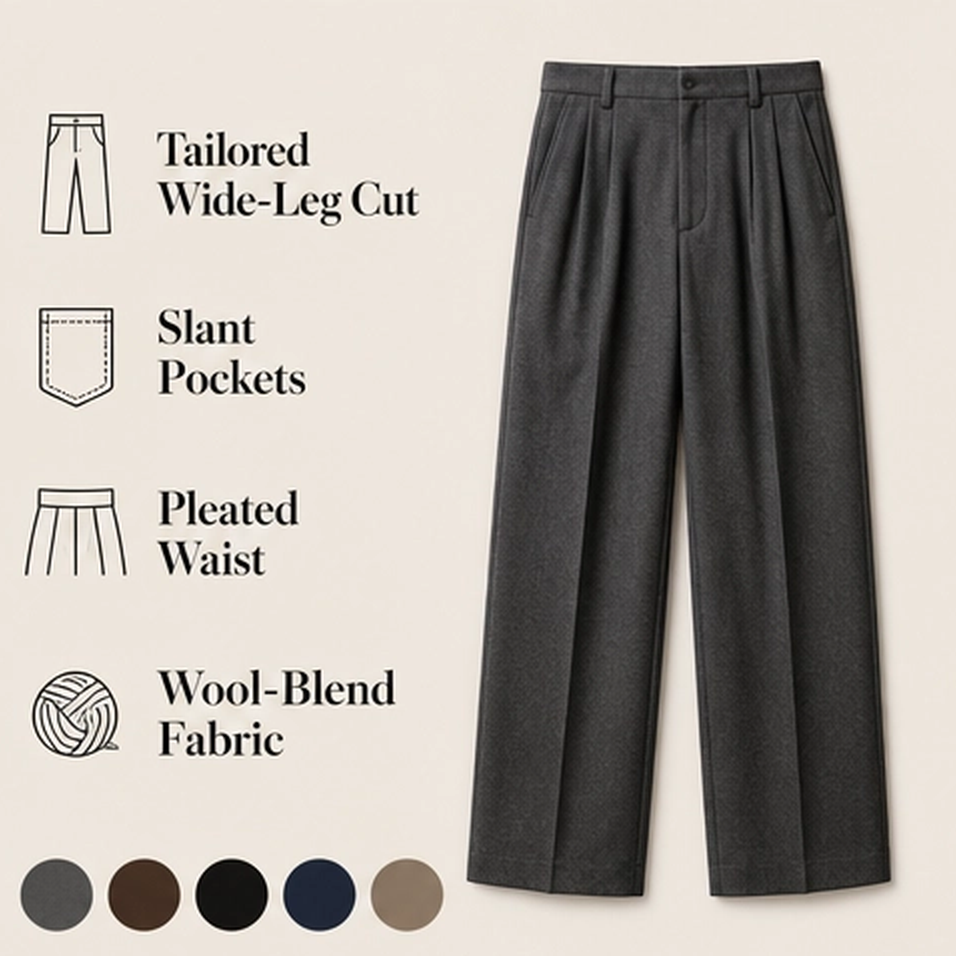 Sartor – Classic Wide-Leg Pleated Suit Trousers + 50% OFF