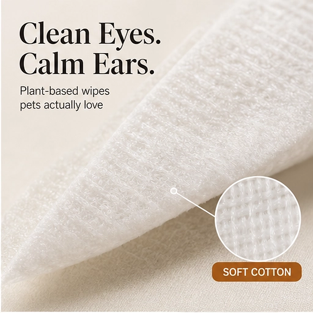 Whiskerwell – Gentle Eye &amp; Ear Cleaning Wipes for Dogs, Cats &amp; Small Pets + 1+1 FREE