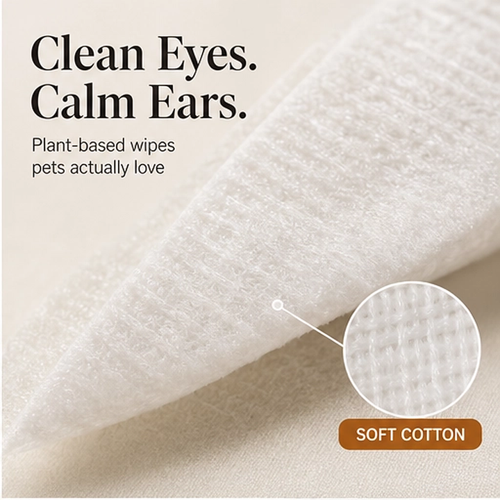 Whiskerwell – Gentle Eye &amp; Ear Cleaning Wipes for Dogs, Cats &amp; Small Pets + 1+1 FREE