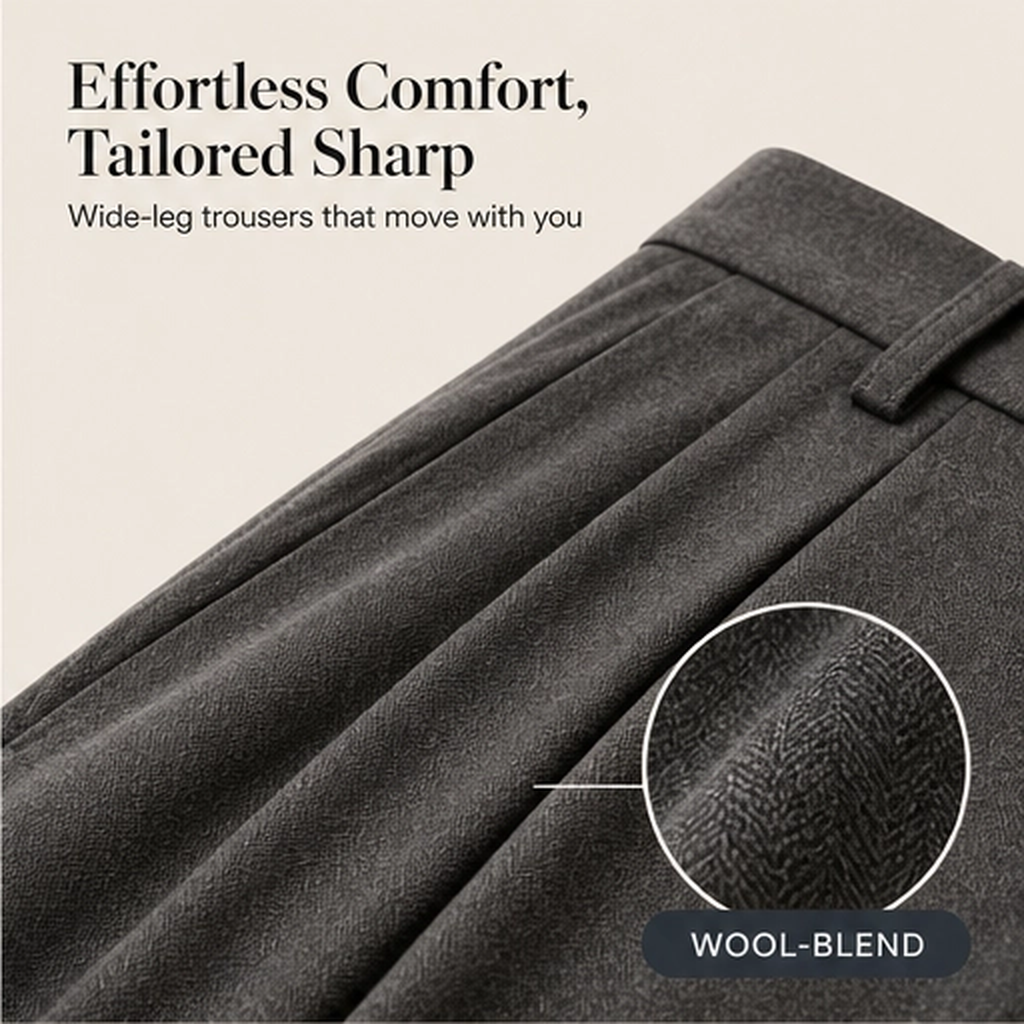 Sartor – Classic Wide-Leg Pleated Suit Trousers + 50% OFF