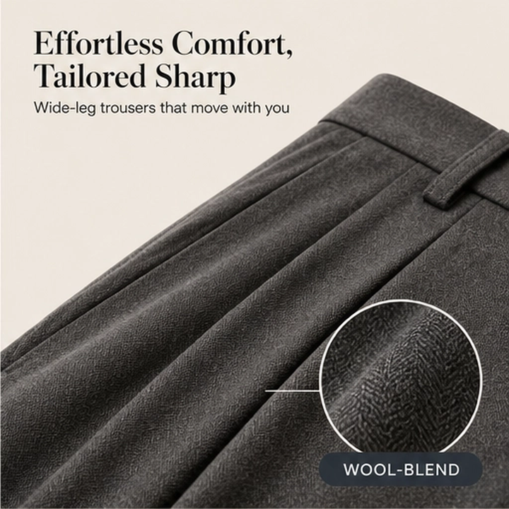 Sartor – Classic Wide-Leg Pleated Suit Trousers + 50% OFF