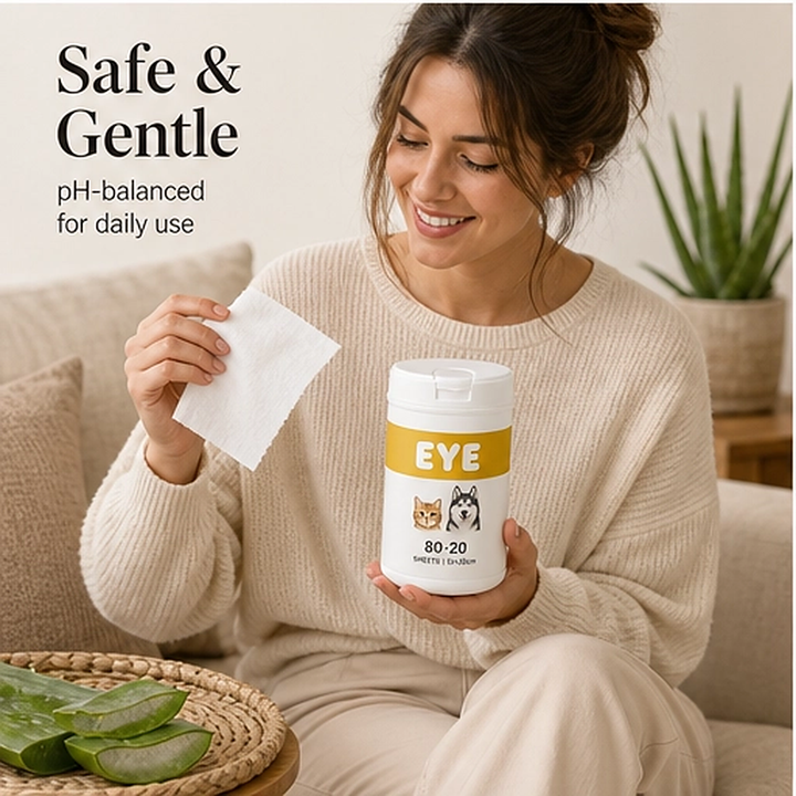 Whiskerwell – Gentle Eye &amp; Ear Cleaning Wipes for Dogs, Cats &amp; Small Pets + 1+1 FREE
