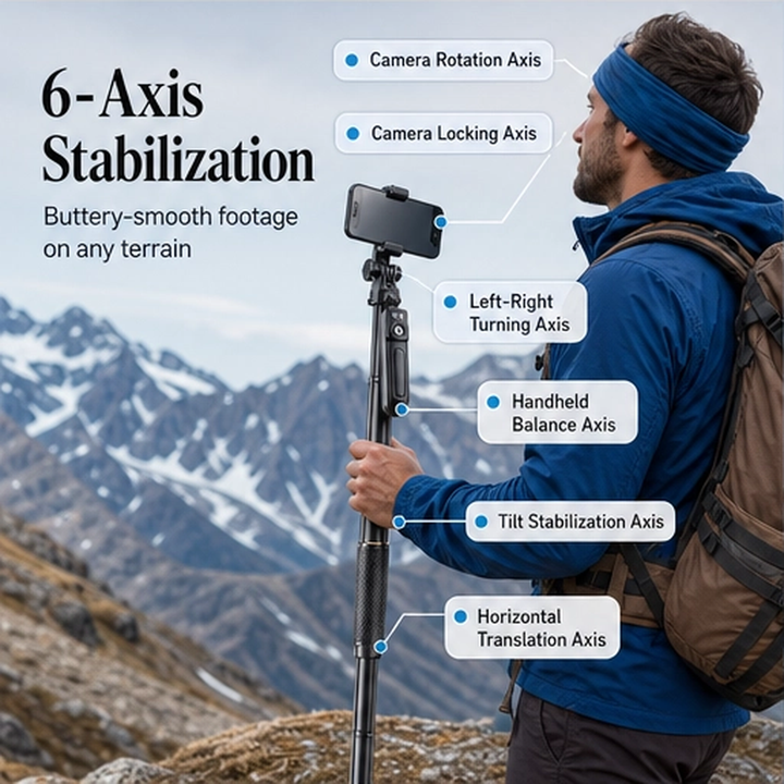 Quadrix – 4-Legged Pop-Up Selfie Stick Tripod, 180cm Extendable with Remote + 50% OFF