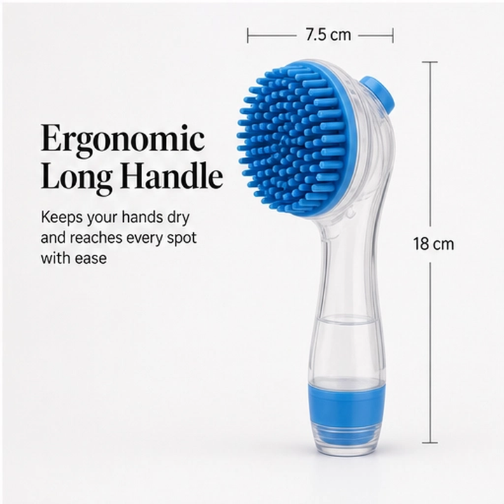 Scrubble – 2-in-1 Pet Bath Brush with Shampoo Dispenser &amp; Long Handle + 50% OFF