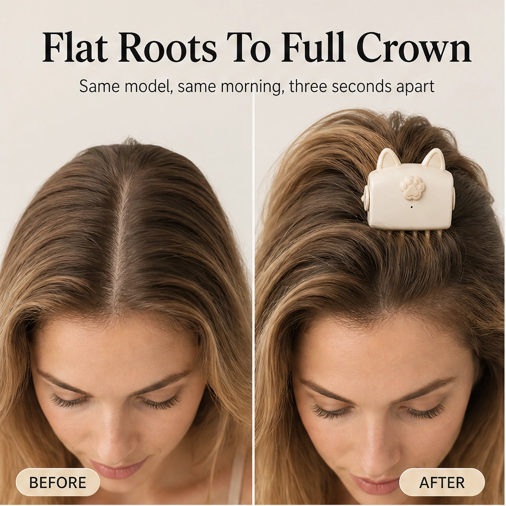 Crownelle – Cordless Heated Root-Lift Clip for Fine, Flat Hair + 50% OFF