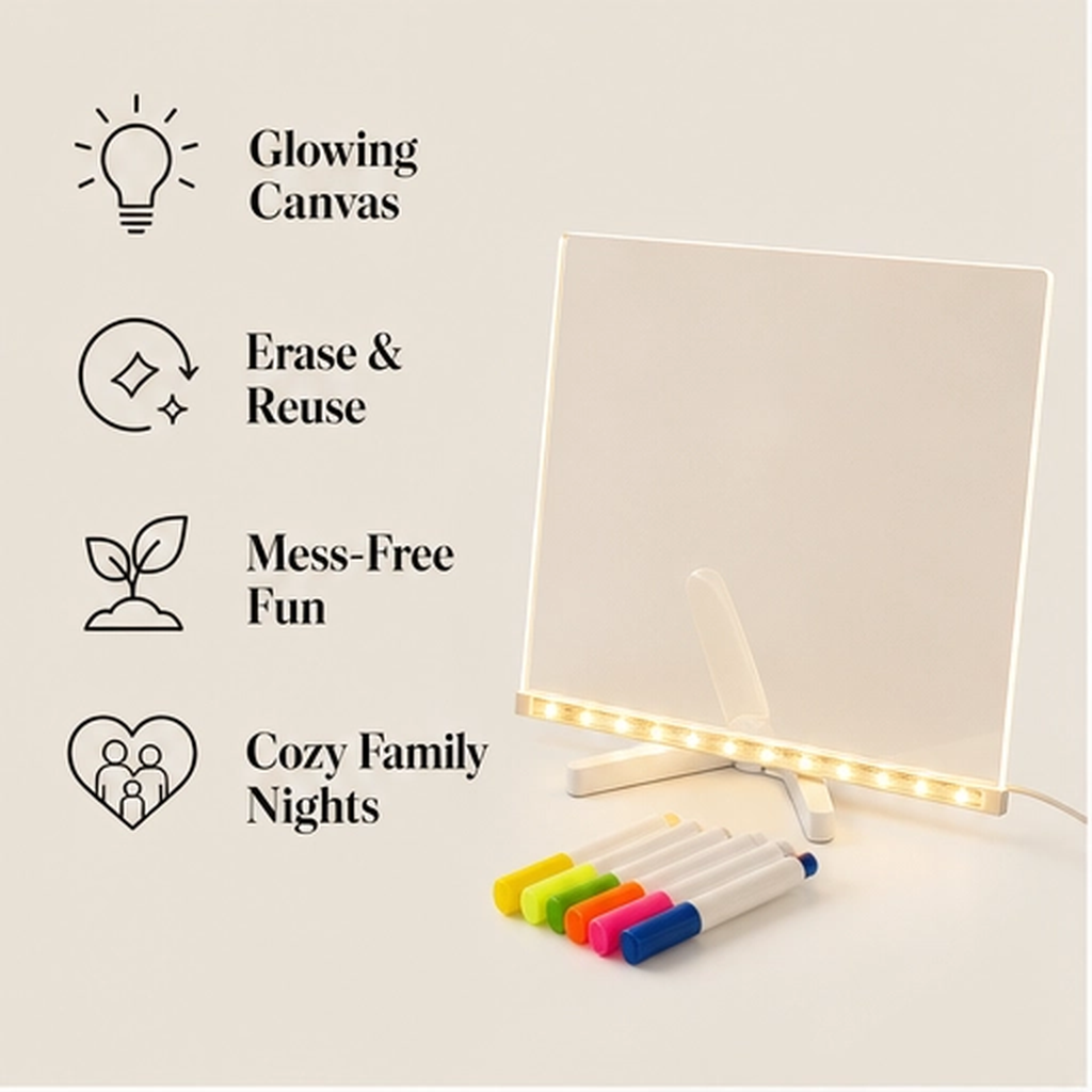 Doodlebeam – Light-Up LED Drawing Board for Kids, Erasable &amp; USB Powered + 50% OFF