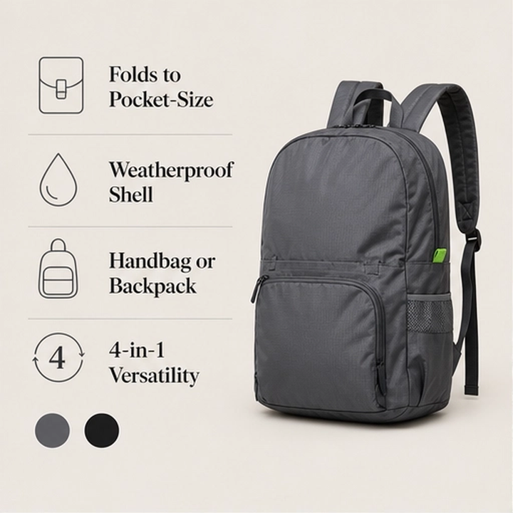 Trivoy – Foldable 3-in-1 Water-Resistant Travel Backpack + 50% OFF