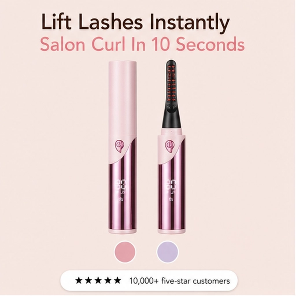 Lashelle – Heated Eyelash Curler with 4 Heat Levels &amp; Digital Display + 50% OFF